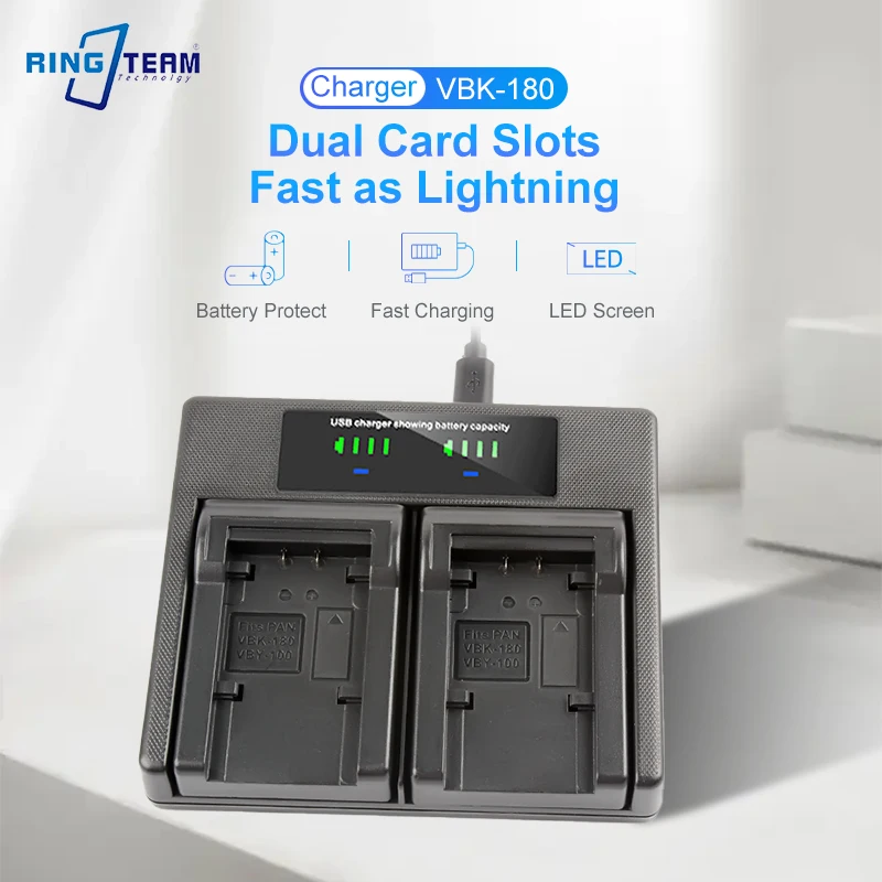 Зарядное устройство с ЖК-дисплеем Daul для Panasonic HDC-SD60 TM55 HS60 TM60 SDR-H85 T50 S45 S50 HDC-SD80 HS80 TM90