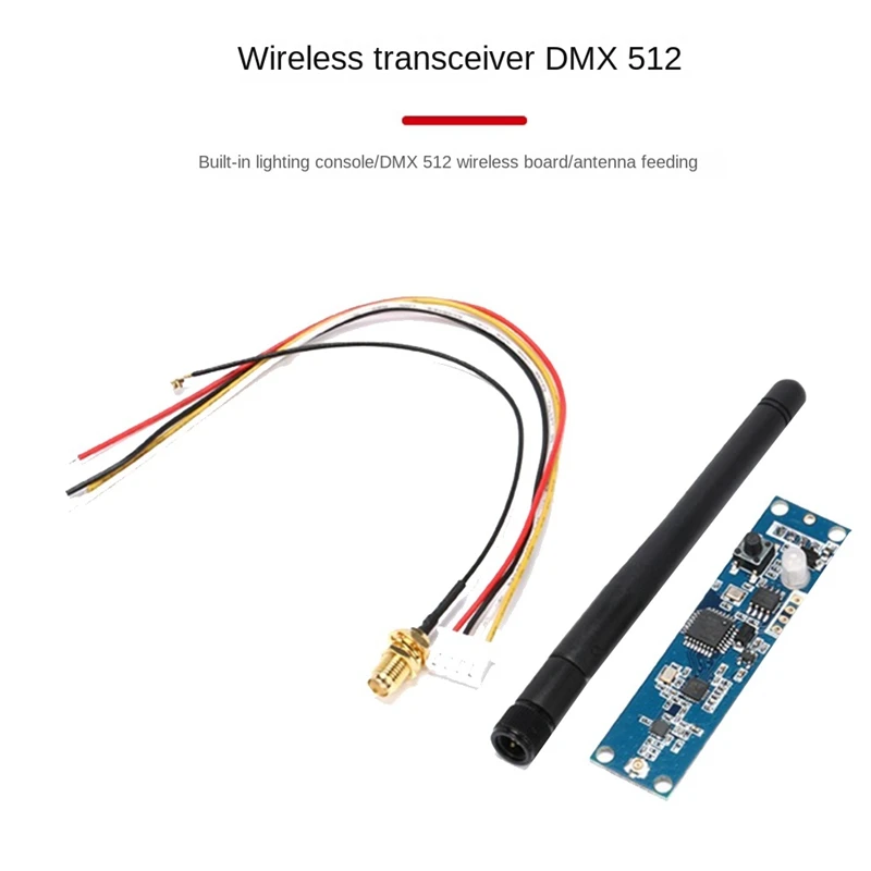 

DMX512 2.4G Wireless Transceiver Module 2.4GISM 126 Band 20DBM DMX512 For Stage Light Receiver Control With Antenna