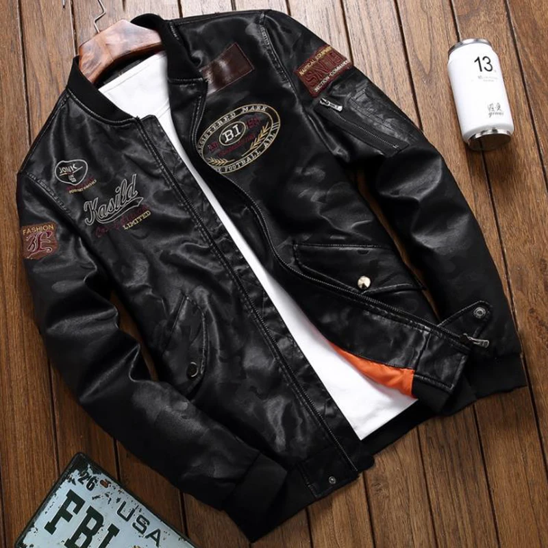 

Leather jackets multi-standard embroidered leather motorcycle clothing men's autumn and winter new trend of leather clothing