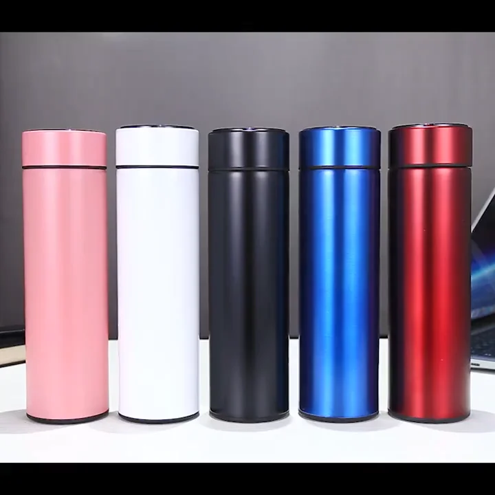 

Оптовая продажа, горячая Распродажа, умная термос из нержавеющей стали 500 мл, портативная двойная светодиодная цифровая бутылка для воды с ц...