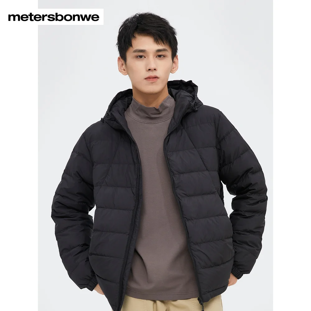 Metersbonwe Women's 22New Winter Men's Light Multi-Coloured Hooded 90%Down Jacket Solid Color Casual Ultra Light Thin Warm Wear