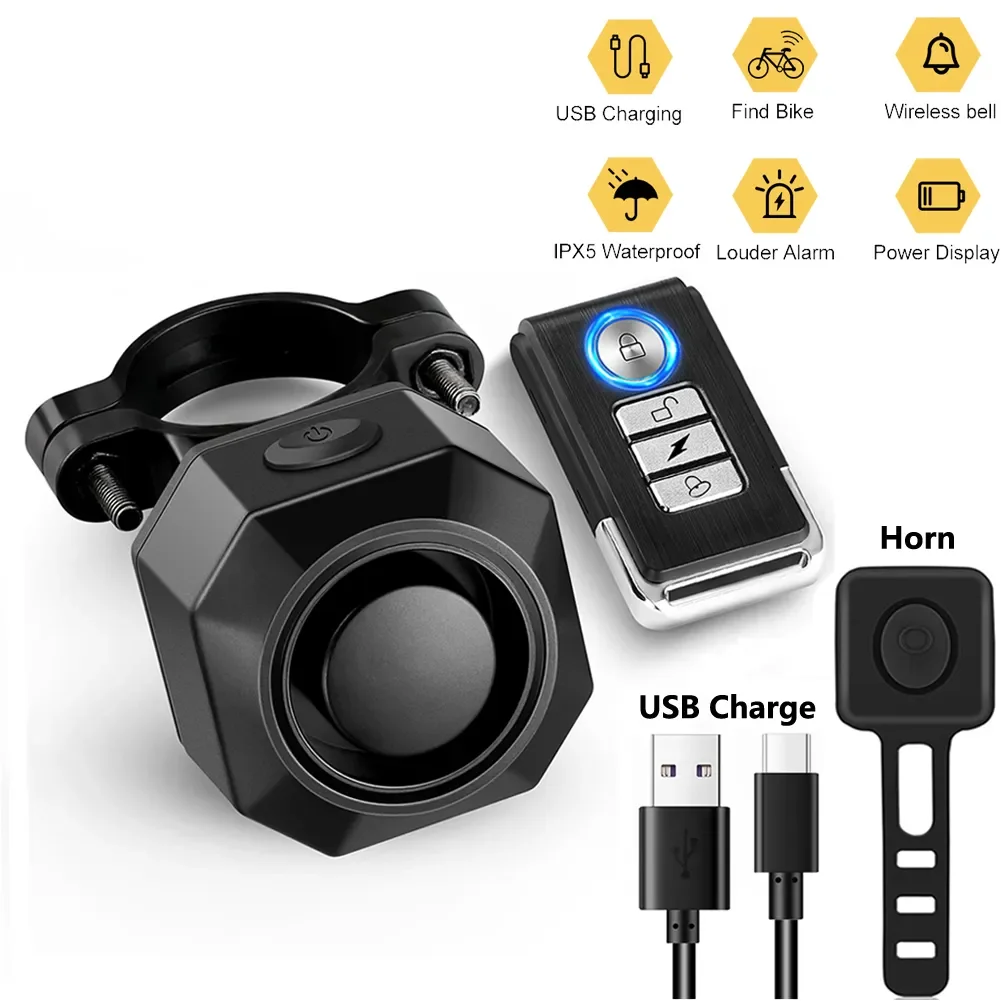 

Сигнализация WSDCAM велосипедная беспроводная водонепроницаемая с USB-зарядкой и защитой