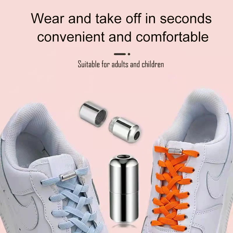 1Pair Elastic Capsules Buckle No Tie Shoelaces Flats Kids Adult Sneakers Shoelace Quick Lazy Laces 13 Colors