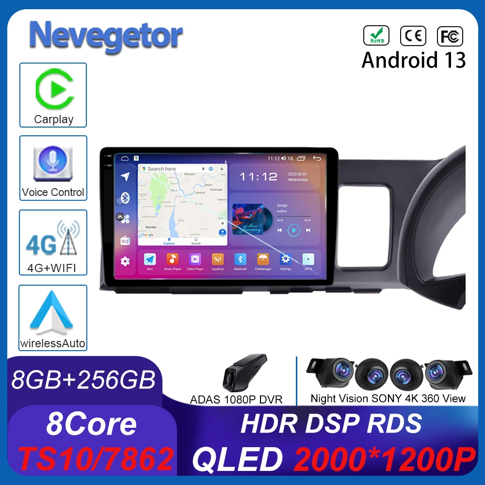 

Android 13 Car Stereo For Toyota Wish XE10 2003 - 2009 car dvd auto radio stereo head unit multimedia player GPS navigation DSP