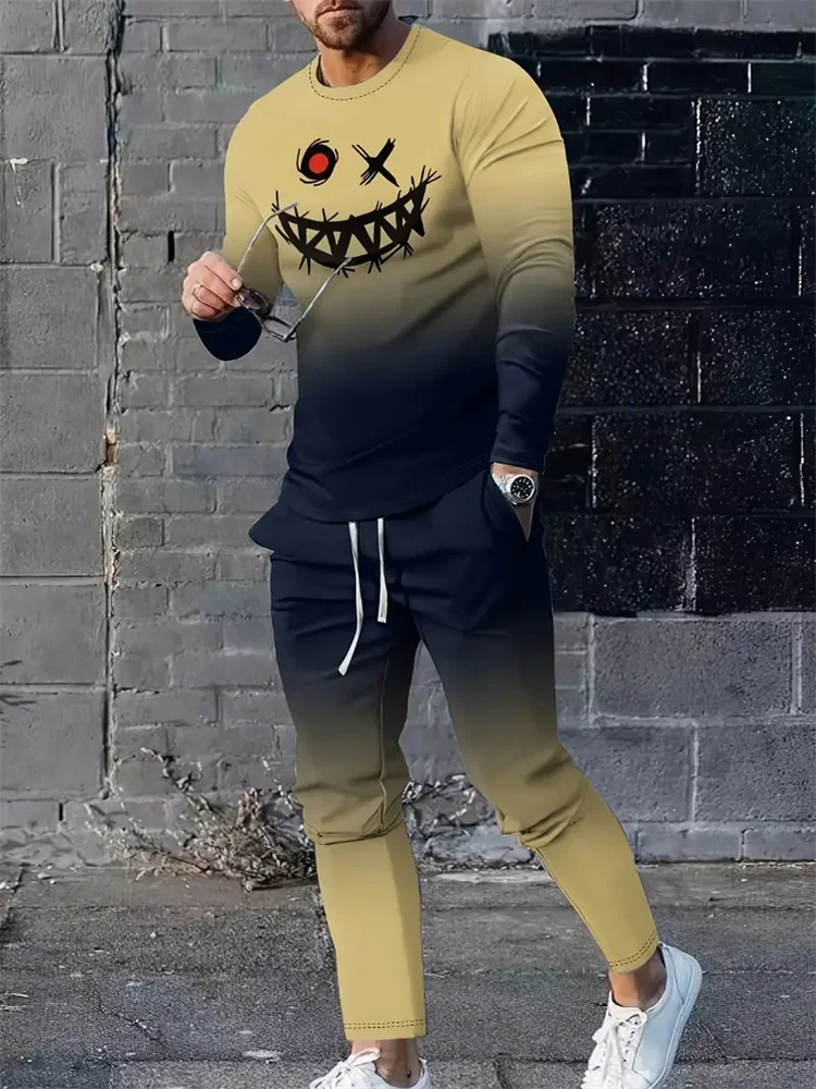 Осенний новый модный забавный костюм с индивидуальным принтом футболка круглым