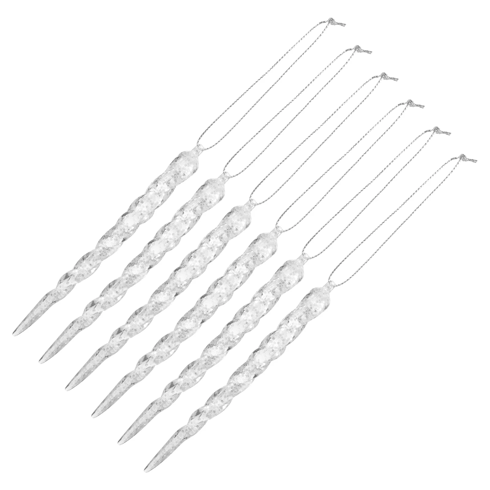 

4 Pcs Christmas Icicle Pendant Acrylic Hanging Xmas Tree Ornament