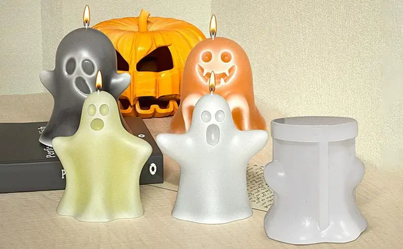 

Halloween Ghost Candle Molds Ghost Festival Party Aromatherapy Candle Silicone Ghost Mold For Candle Making DIY Art Craft kit