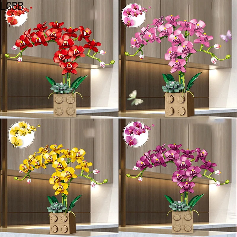 

Цветочная серия, бонсай, цветы, птица рая, строительный блок, Цветочная композиция, сборная игрушка, игрушки для подарка