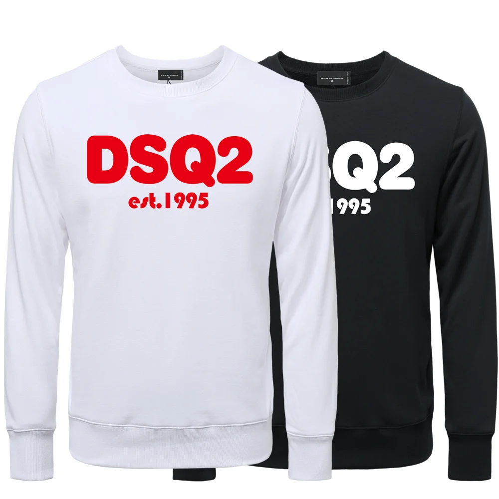 

Мужская Осенняя Толстовка DSQ2, мужской повседневный свободный свитер с круглым вырезом и принтом DSQ, уличный тренд, спортивный свитер в стиле хип-хоп