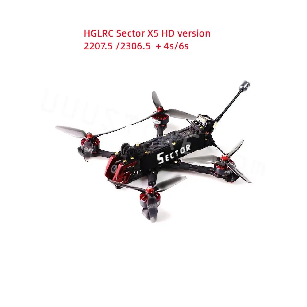 

HGLRC Sector X5 FR HD F722 Mini BLHELIS 45A CADDX Polar Vista AEOLUS 2306.5 2207.5 4S 6S 5inch Digital FPV Freestyle Drone