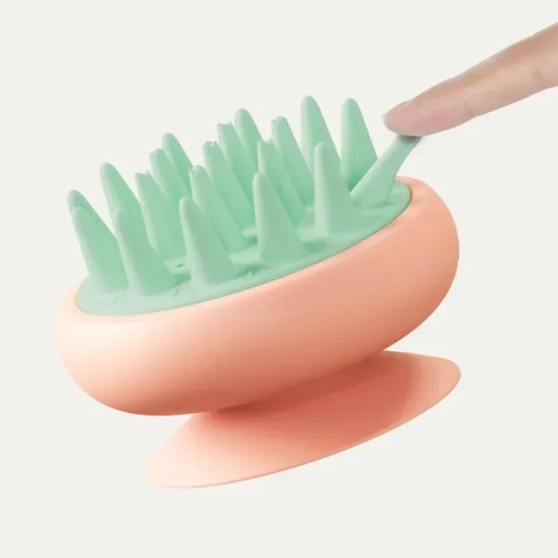 Силиконовая расческа для массажа головы щетка мытья волос с присоской массажер