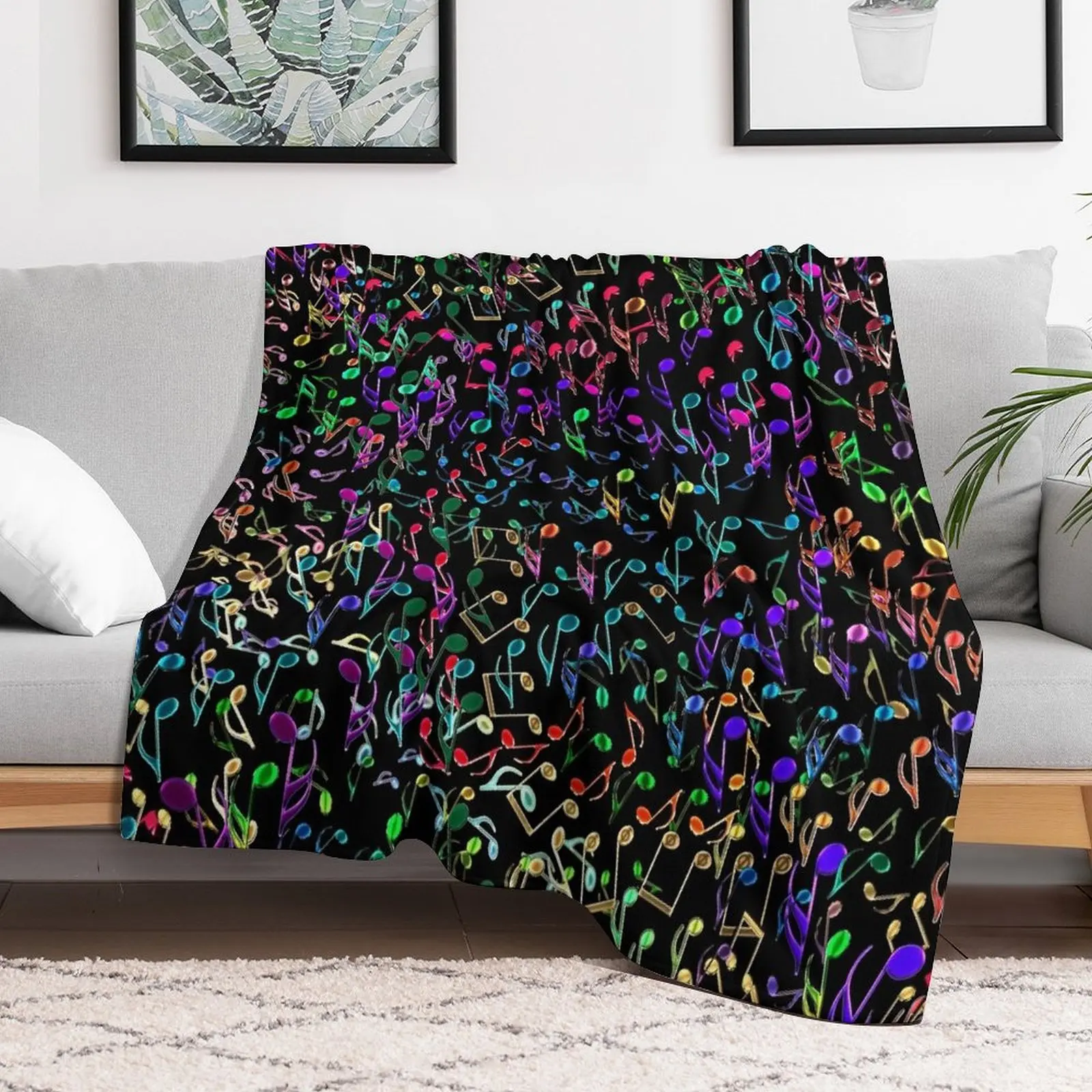 Темные и хаотические музыкальные ноты диванные одеяла для дивана тонкие