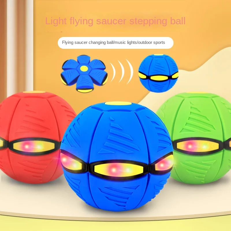 

Children's Decompression Elastic Stepping Ball Flying Saucer Ball Luminous Deformation Vent Ball Parent-Child Interaction Toys