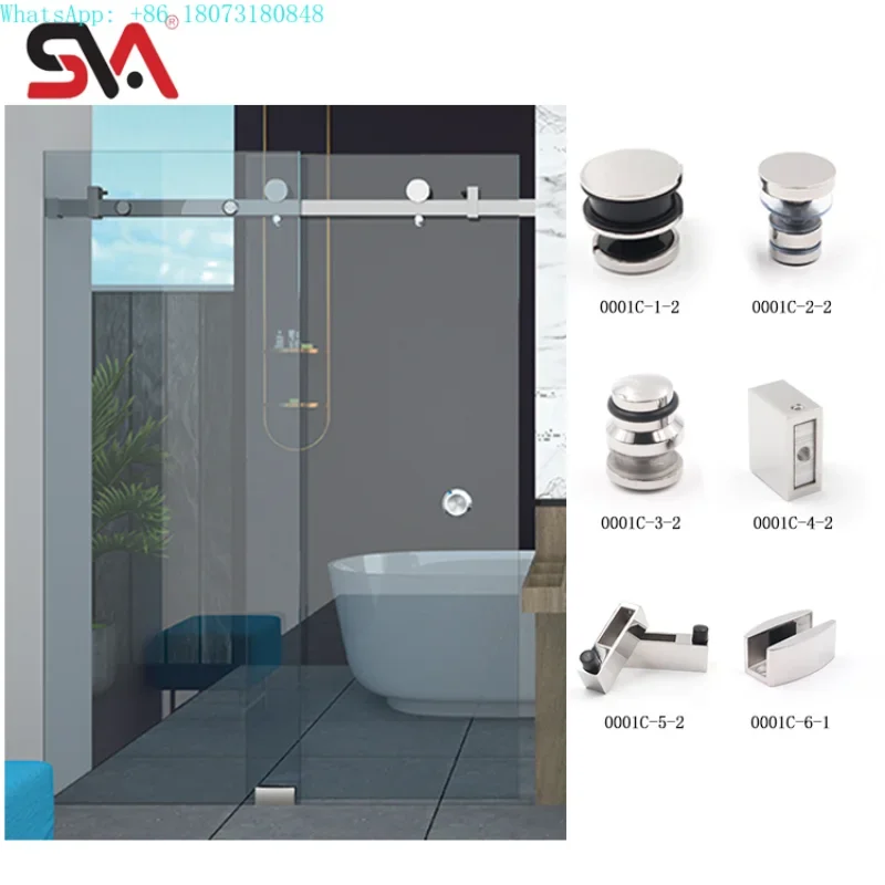 Китай SVA-0001C Раздвижная стеклянная дверь для ванной комнаты душевые двери