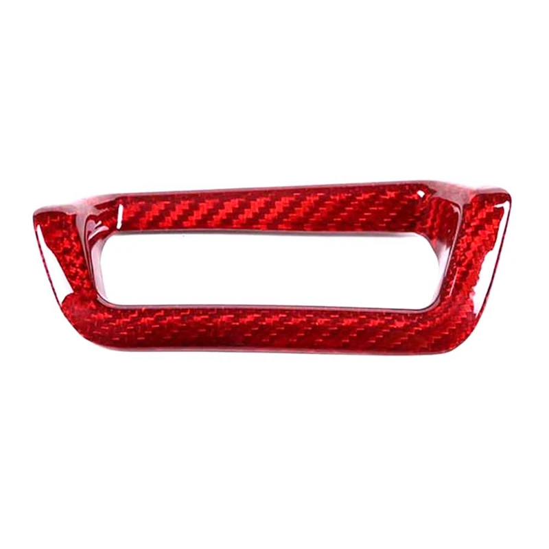 

1 Pack Car Carbon Fiber Dashboard Front Headlight Switch Frame Cover Trim Red Dustproof For Lamborghini URUS 2018-2021