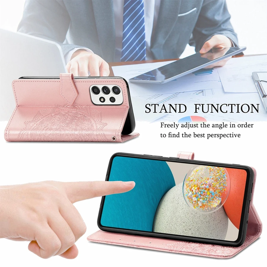 3D Datura Wallet Leather Flip Case For Samsung Galaxy A03 A12 A13 A22 A23 A32 A51 A52 A53 A71 A72 A73 S22 Ultra S21 S20 FE S10