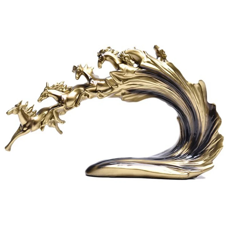 

(1Pcs) Wanma Pentium Decoration, Living Room Decoration, European Style Home Decoration, Horse Resin Crafts (45X11x27cm)