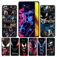 marvel venom and spiderman case cover for xiaomi poco x3 nfc x4 f1 f2 f3 redmi note 9s 9 8 8t 10 11s pro casing official