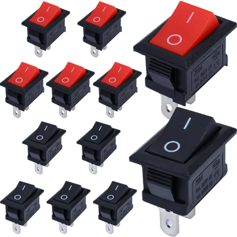 5 шт. KCD11-101 кнопочный переключатель 6A/250 В мини черный красный белый 21*15 мм 2 PIN