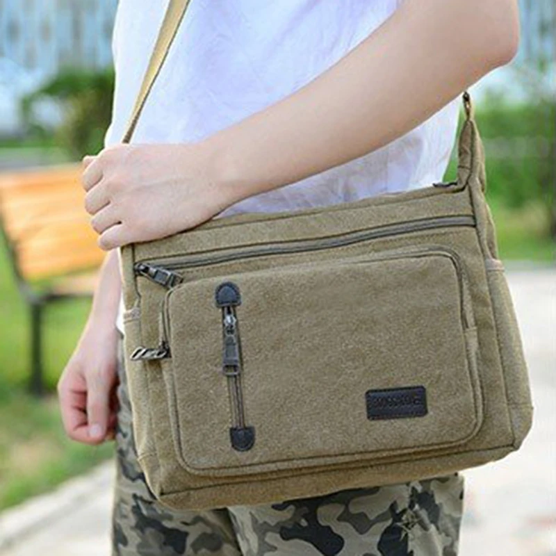 

2022 Men Shoulder Bag Handbag Casual Travel Business Satchel Canvas Bag Single Shoulder Crossbody Messenger Bag