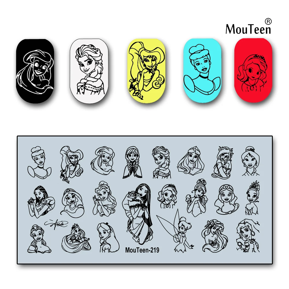 Штамп для ногтей большого размера с портретом принцессы 4 72*2 36 дюйма #219