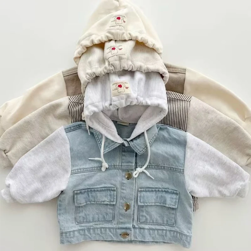

Kids Boys Denim Jackets For Boys Baby Hooded Coats New Fashion Child Kids Outfits Denim jacket Clothing Spring Autumn