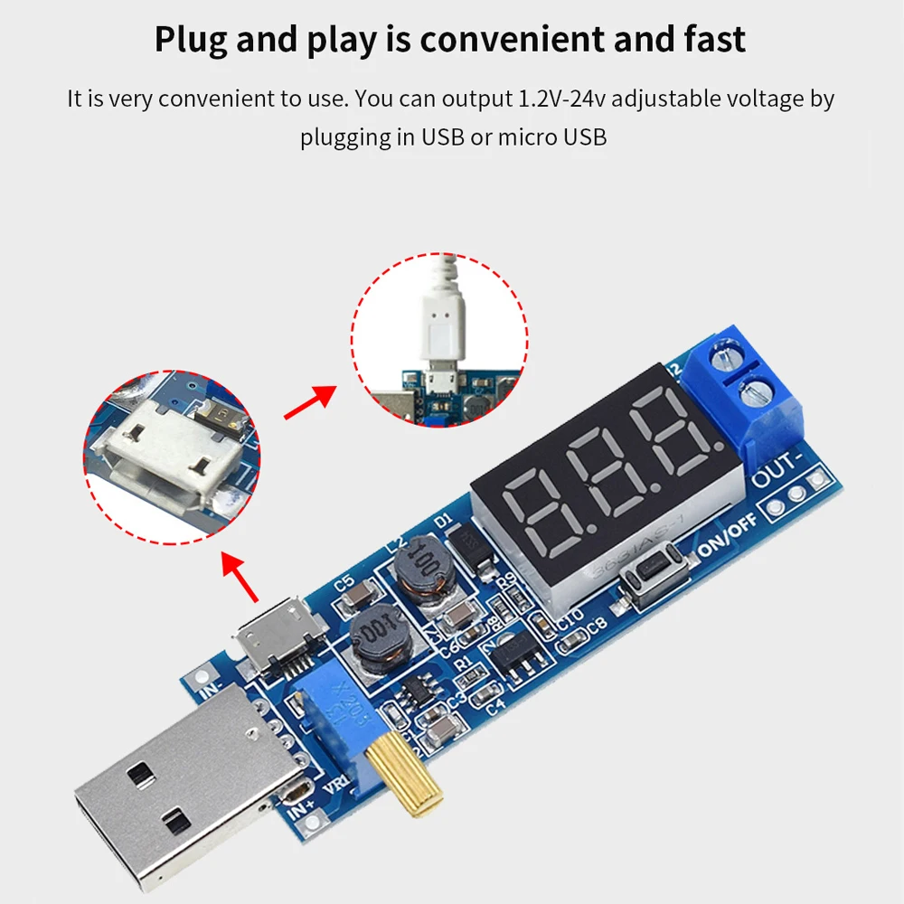 Модуль питания USB от 5 В до 3 В/12 повышающий/вниз регулируемый повышающий