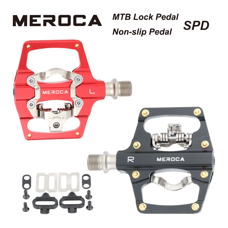 

MEROCA dual-purpose lock pedal turn flat self-locking mountain bike station wagon DU + Palin CNC Folding Mountains Bicycle Parts