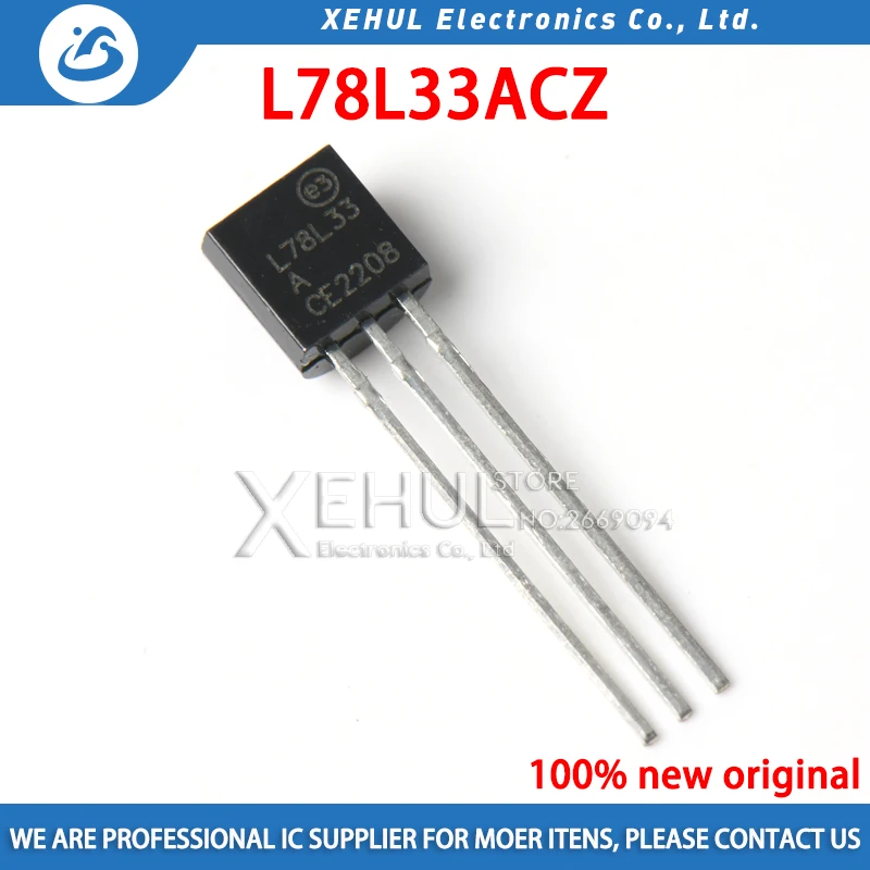 

100pcs /200pcs /1000pcs L78L33ACZ TO-92 78L33 L78L33 TO92 L78L33A 3.3V Voltage Regulator free shipping