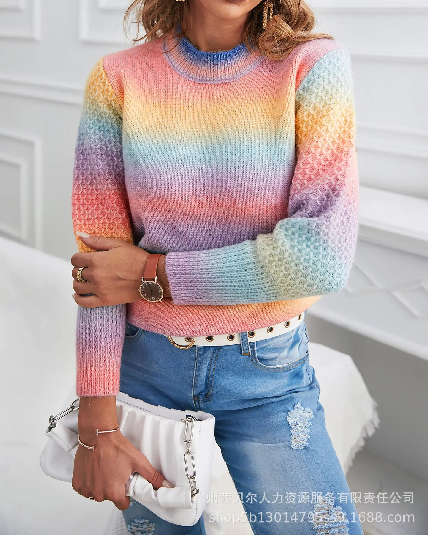 

Colored Sweater Women's Slim Spring Long Sleeve Female O Neck Pullover 2022 Fashion Print Jumpers Streetwear Clothes