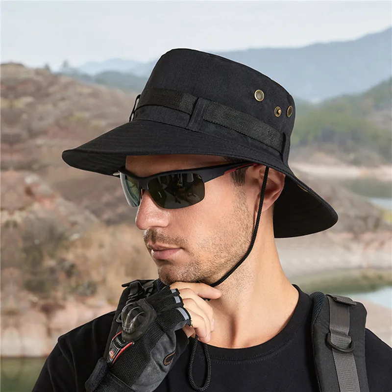 

Sun Protection Fishing Hat Men's Mountaineering Caps Summer Breathable Camping Hiking Caps Anti-UV Sun HatPanama Hat 2023 New