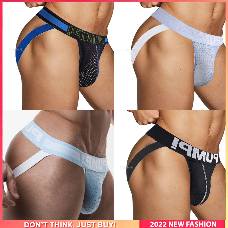 

4Pcs Hip Raise Gay Sexy Underwear Man Jockstrap Underpants New Brand Cotton Tanga Men's Thong And G String Men Panties Perizoma