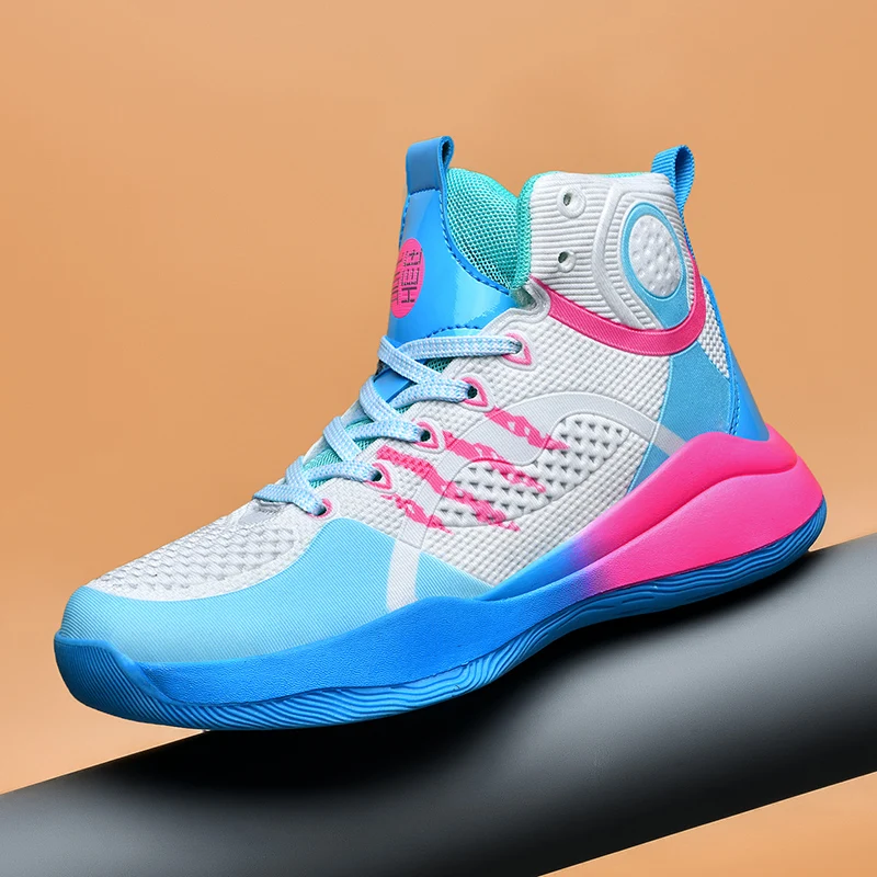 

2022 New Kids Sneakers Breathable Non Slip Basketball Shoes Boys Shock-Absorbant Basketball Boots Comfortable Athletic Shoes