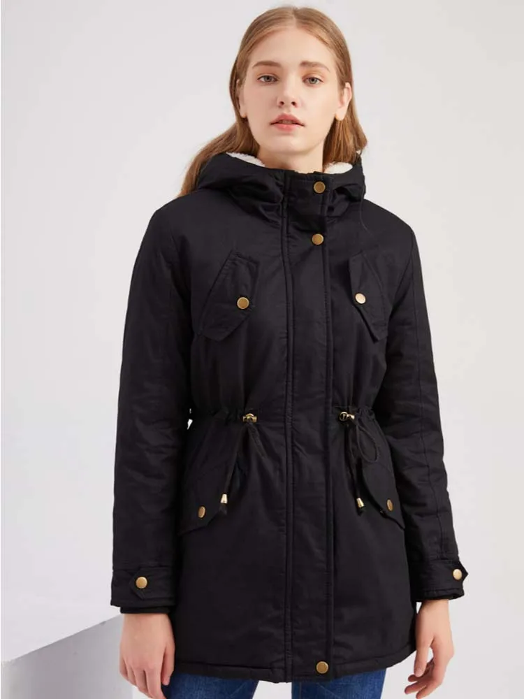 Winter Jackets 2022 New Women's Hooded Parkas Korean Style Thick Warm Cotton Padded Outwear Female Loose Mid-Length Overcoat