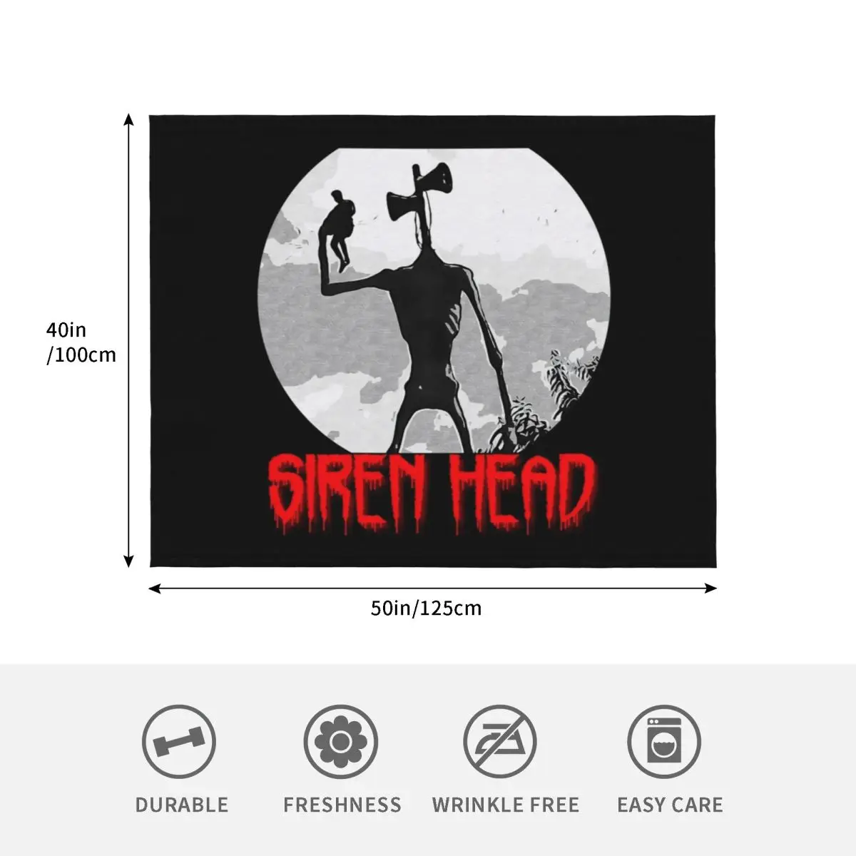 Фото Плед Siren Head: уютное одеяло для дивана, для просмотра телевизора и отдыха. №4