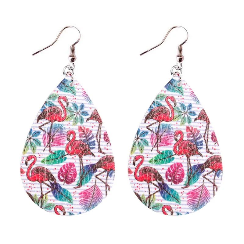 Серьги-подвески из искусственной кожи с принтом пальмы и листьев монстеры