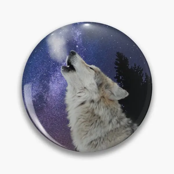 

Женская металлическая брошь с волком, воющим в Луне, волком, Луной