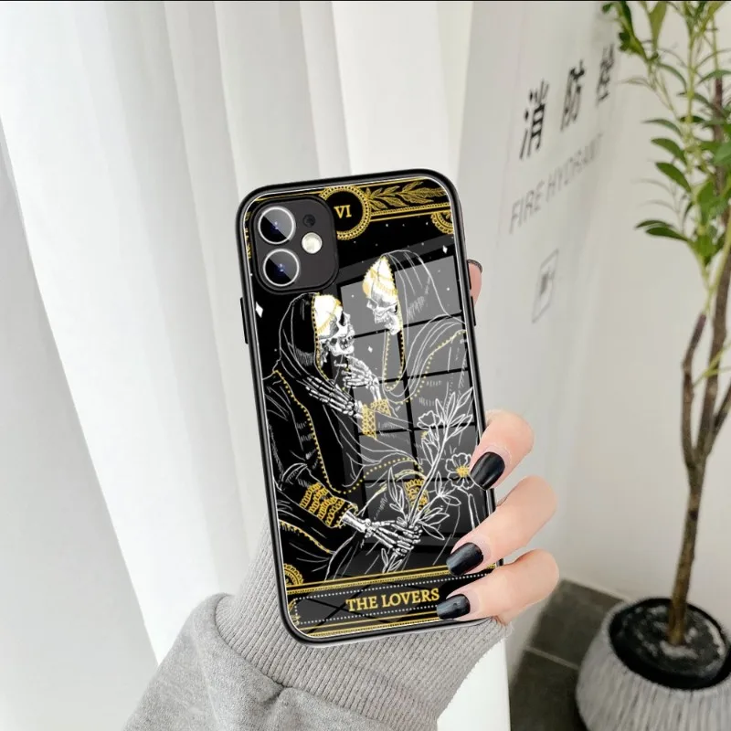 Чехол для телефона Le Tarot из закаленного стекла IPhone 14 13 11 12 Pro 8 7 Plus X MAX XR XS MINI