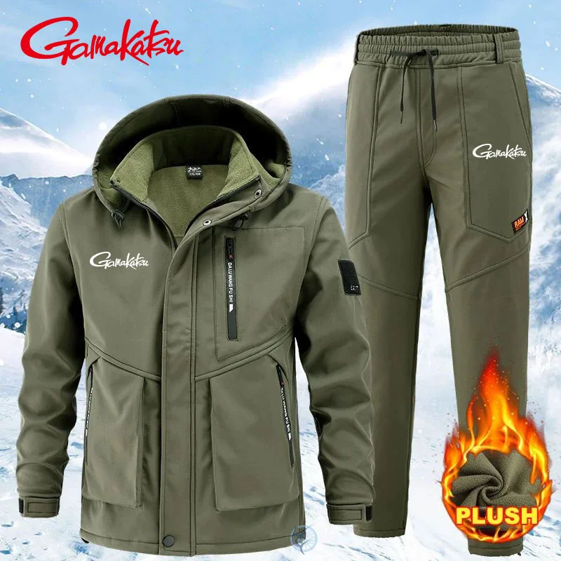 Новый зимний мужской костюм для рыбалки Gamakatsu с подкладкой утепленная