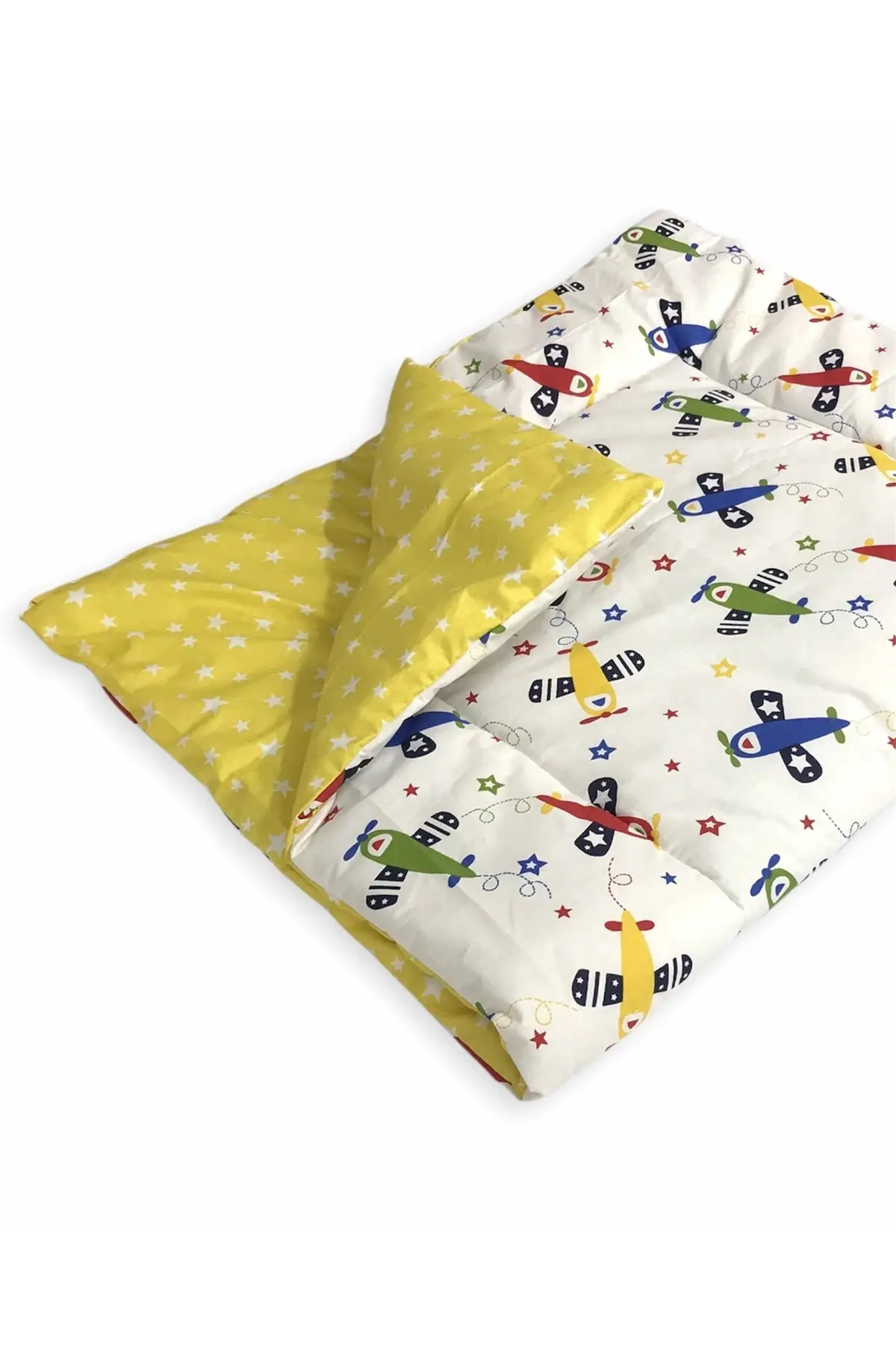 100 cotton Baby Child Quilt 130x200 Cm Dimensions (uçaklı Yellow Star) fiber Cotton Baby & Kids Quilt Home