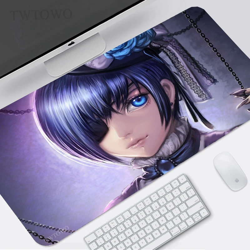 

Black Butler Mouse Pad Gaming XL Large HD Custom Mousepad XXL Desk Mats Mouse Mat Anti Slip Carpet Office Soft PC Table Mat