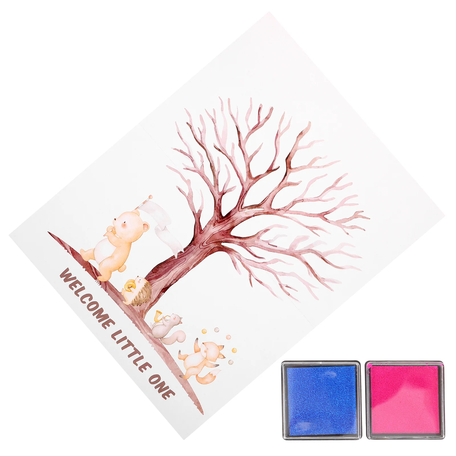 

1 Set of Fingerprint Tree Guest Book Gender Reveal Party Guest Book Fingerprint Tree Sign Poster Decors Coated paper