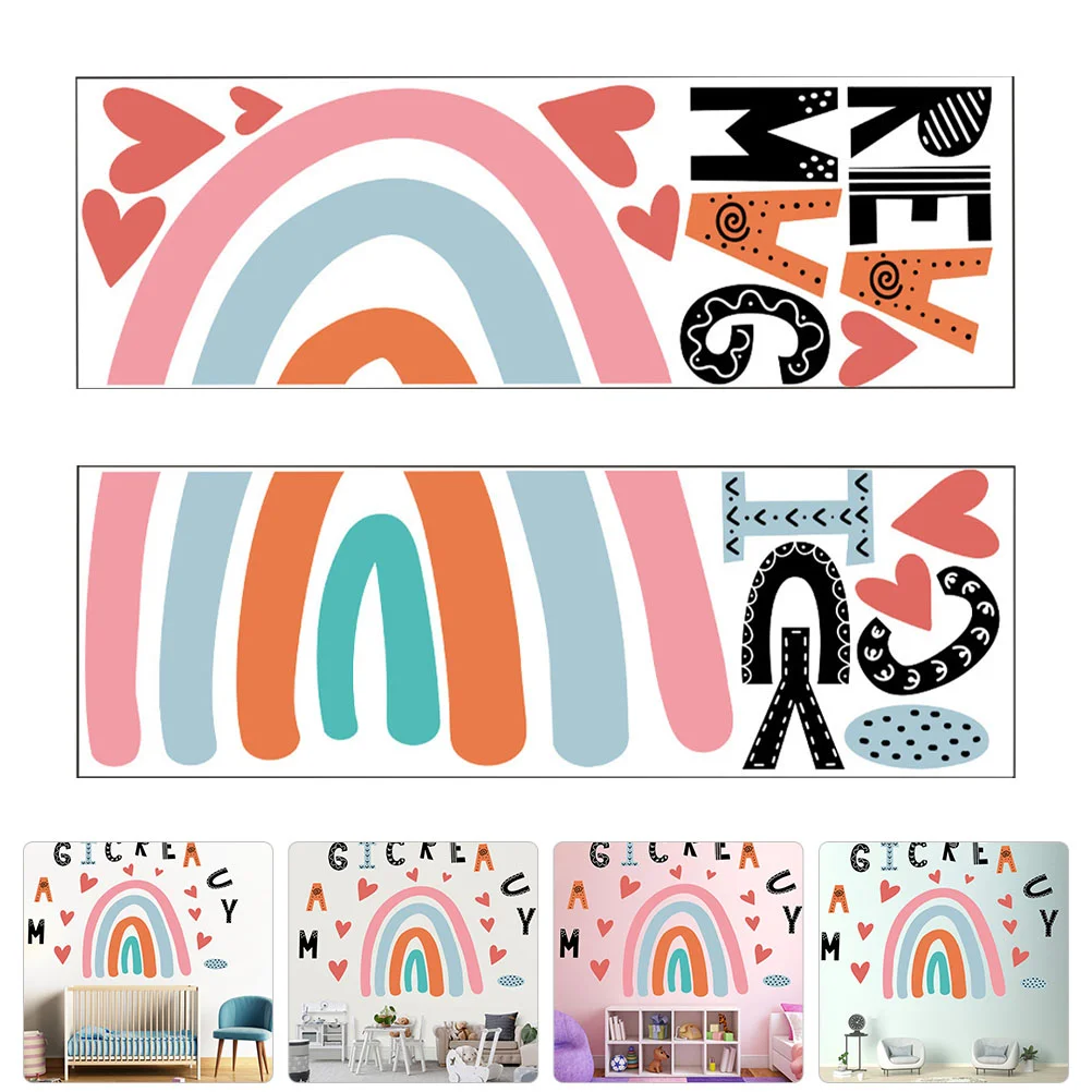 

Wall Rainbow Decals Stickers Decal Room Kids Children Sticker Decor Wallpaper Bedroom Nursery Mural Diypeel Letter Cartoon