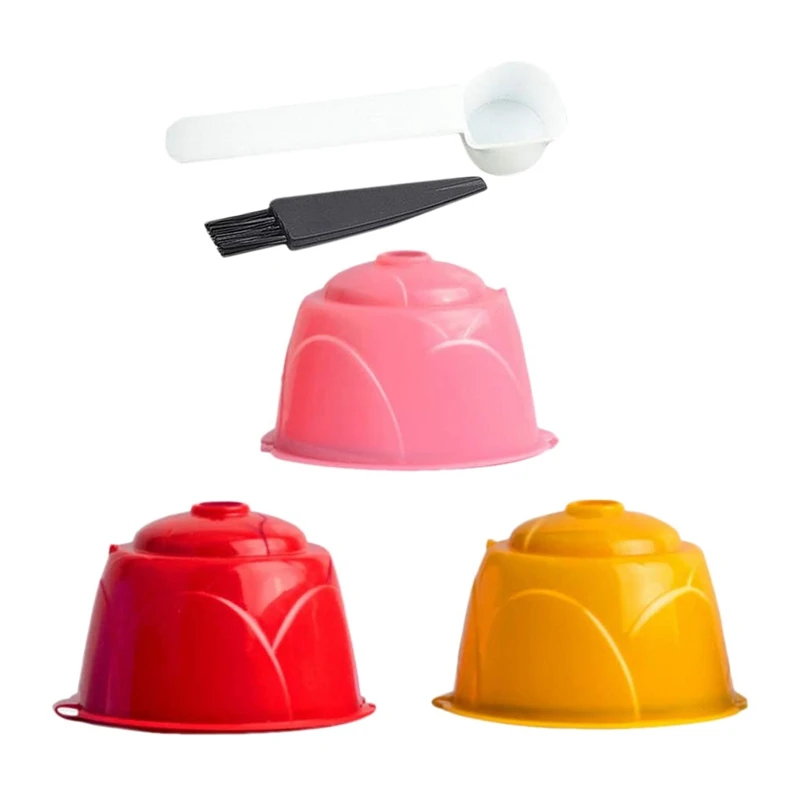 

Coffee Capsules Refillable Coffee Capsules Pods Reusable Universal Coffee Filter With Spoon Brush For Dolce Gusto