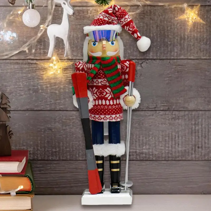 Украшения для орехов 15 дюймов рождественские лыжные снеговики деревянные