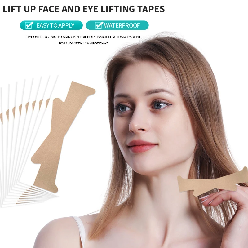 

10PCS Invisible Face Bandage Neck Lifter Sticker Anti Aging Patch Facial Slimming Tape Wrinkle Removal Sticker Lift Tape