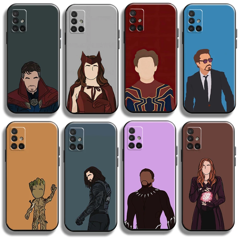 

Marvel Cartoon Avengers For Samsung Galaxy A51 A51 5G Phone Case TPU Liquid Silicon Cover Cases Shockproof Shell Carcasa