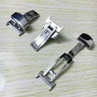 14mm 16mm 18mm 20mm 22mm metal watch band buckle strap silver stainless steel single side folding clasp butterfly