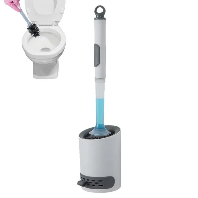 

Силиконовая щетка для унитаза, многоразовая ручка, Набор щеток и держателей для унитаза с дозатором мыла, настенное крепление для ванной комнаты