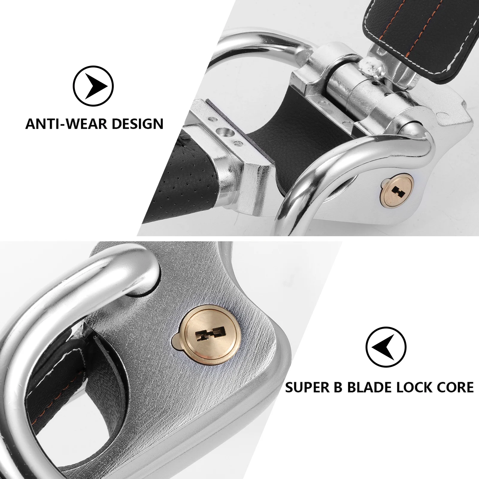Anti-theft Lock Rotary Steering Wheel Lock Ivory Steering Column Lock Stainless Steel Car Emergency Hammer enlarge
